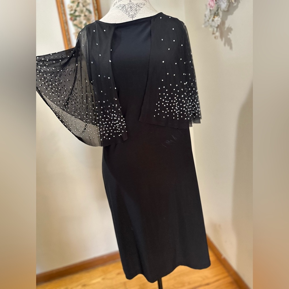 MARINA Black Dress with Sparkling Accents / 14 - Picture 3 of 12